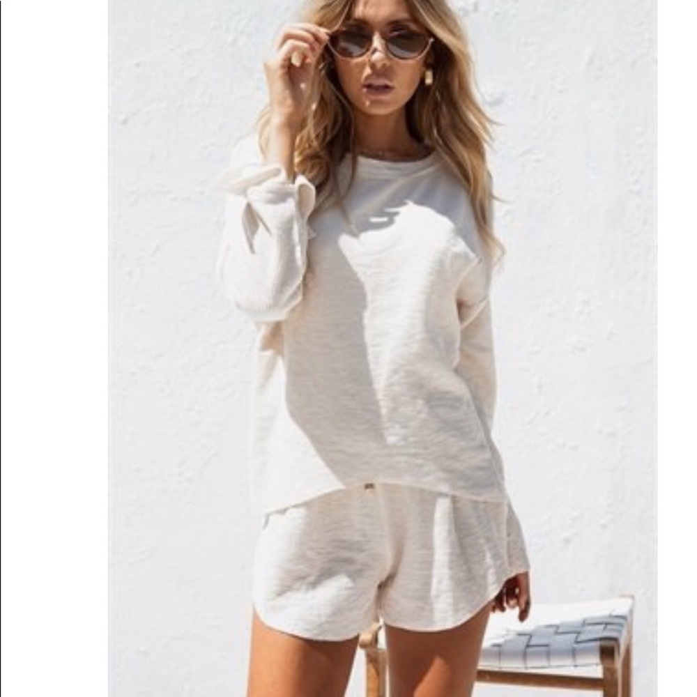 Sabo Skirt Crema Ribbed Playsuit medium